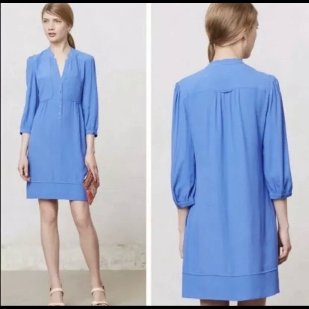 Maeve Periwinkle Taryn Crepe Shift Shirtdress